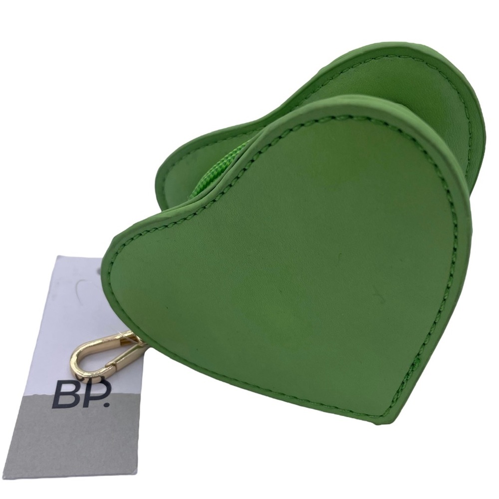 BP Nordstrom coin pouch/ headphone case holder heart shape bright green